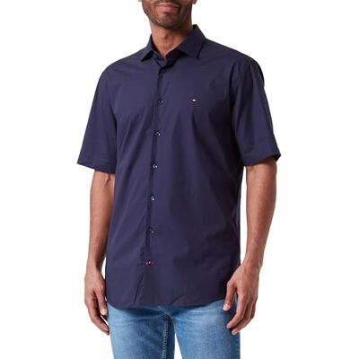 Tommy Hilfiger Core Cl Flex Popeline Sf Shirt S/S Robe pour homme, Navy Blazer, 52 Tommy Hilfiger Core Cl Flex Popeline Sf Shirt S/S Robe pour homme, Navy Blazer, 52