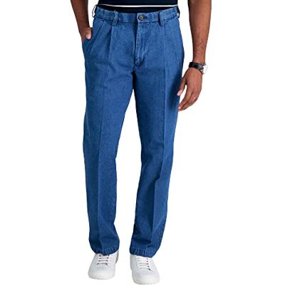 Haggar Casual Classic Fit Denim Trouser Pant Regular And Big & Tall Sizes Pantalon décontracté en jean coupe classique – Tailles standard et grandes et grandes tailles Homme Haggar Casual Classic Fit Denim Trouser Pant Regular And Big & Tall Sizes Pantalon décontracté en jean coupe classique – Tailles standard et grandes et grandes tailles Homme