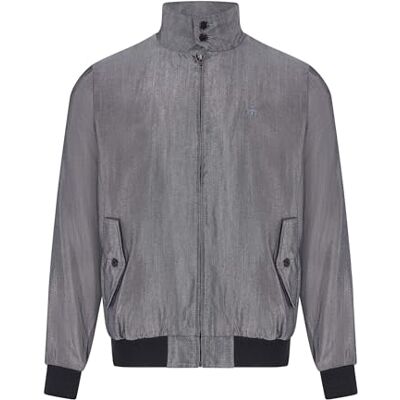 Merc of London Veste Harrington Tonic Argent pour Homme Binneys, M, Silver, M Merc of London Veste Harrington Tonic Argent pour Homme Binneys, M, Silver, M