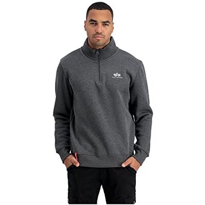Alpha Half Zip Sweater SL Sweatshirt pour homme, Anthracite chiné/blanc, S Alpha Half Zip Sweater SL Sweatshirt pour homme, Anthracite chiné/blanc, S
