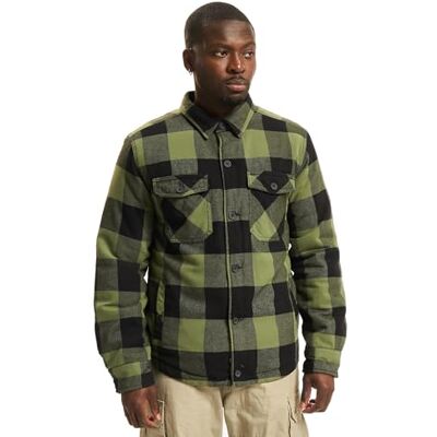 Brandit Lumberjacket Veste Homme, Noir+oliv, 6XL grande taille Brandit Lumberjacket Veste Homme, Noir+oliv, 6XL grande taille