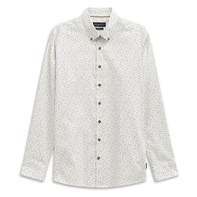 bugatti Chemise à manches longues pour homme avec col boutonné en coton, 130 mousse, XL bugatti Chemise à manches longues pour homme avec col boutonné en coton, 130 mousse, XL