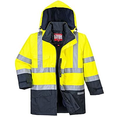 Portwest Bizflame S779YNR4XL Veste haute visibilité de pluie Taille : 4XL, couleur : jaune/marine Portwest Bizflame S779YNR4XL Veste haute visibilité de pluie Taille : 4XL, couleur : jaune/marine