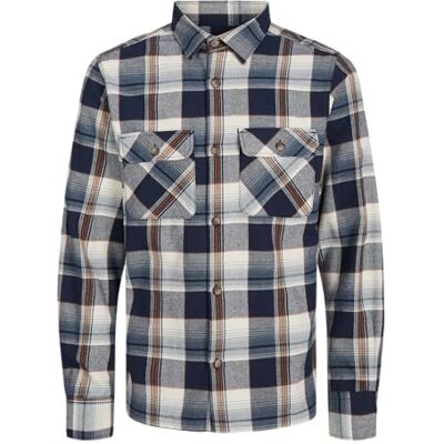 JACK & JONES Jjdarren Chemise décontractée en flanelle pour homme, Blazer bleu marine., S JACK & JONES Jjdarren Chemise décontractée en flanelle pour homme, Blazer bleu marine., S