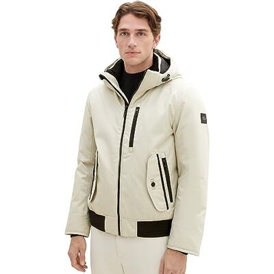 TOM TAILOR Blouson d'hiver pour homme avec capuche amovible, 26199 Beige Alfalfa, XXL TOM TAILOR Blouson d'hiver pour homme avec capuche amovible, 26199 Beige Alfalfa, XXL