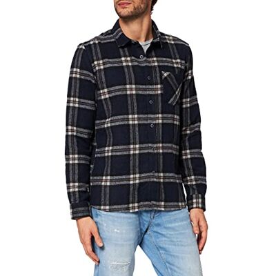 LTB Jeans Pomase Chemise Longue Bouton d'utilit Professionnelle Homme, Navy White Brown Checked 12646, M LTB Jeans Pomase Chemise Longue Bouton d'utilit Professionnelle Homme, Navy White Brown Checked 12646, M