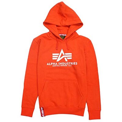 Alpha Sweat à capuche basique pour homme, opaque, Atomic Red, XS Alpha Sweat à capuche basique pour homme, opaque, Atomic Red, XS