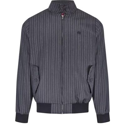 Merc of London Veste Harrington à Rayures pour Homme Fouberts, Gris Foncé, XL, Dark Grey, XL Merc of London Veste Harrington à Rayures pour Homme Fouberts, Gris Foncé, XL, Dark Grey, XL