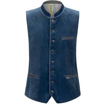 Bergfeuer Tozzi Gilet traditionnel pour homme, bleu fumée, 52 Bergfeuer Tozzi Gilet traditionnel pour homme, bleu fumée, 52