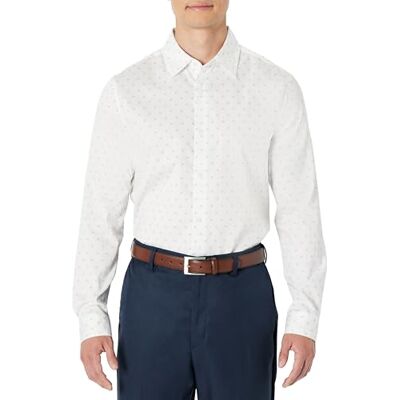 Amazon Essentials Chemise extensible à manches longues pour hommes, coupe classique, motif géométrique diamant bleu marine blanc, taille L Amazon Essentials Chemise extensible à manches longues pour hommes, coupe classique, motif géométrique diamant bleu marine blanc, taille L