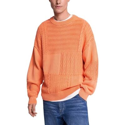 Desigual Pull pour homme orange L Desigual Pull pour homme orange L