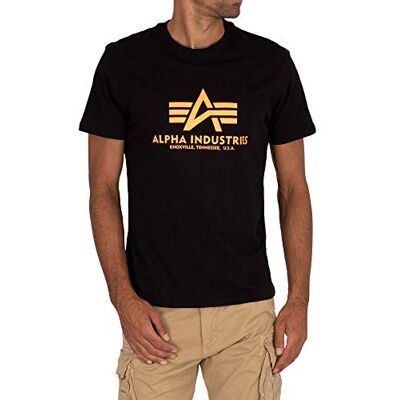 Alpha T-Shirt Homme Opaque, Noir/orange fluo, L Alpha T-Shirt Homme Opaque, Noir/orange fluo, L