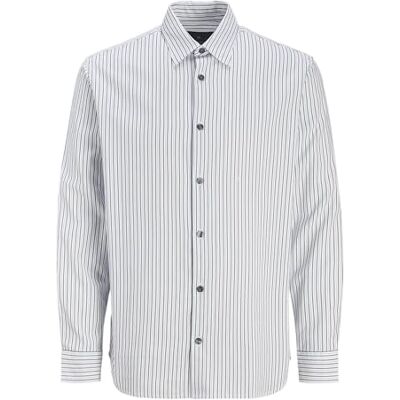 JACK & JONES Jprblabushwick Oxford Chemise décontractée L/S pour homme, Night Sky/rayures : coupe décontractée, L JACK & JONES Jprblabushwick Oxford Chemise décontractée L/S pour homme, Night Sky/rayures : coupe décontractée, L