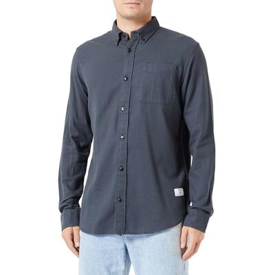 JACK & JONES Jprblubrook Solid Twill Chemise décontractée L/S pour homme, sable noir/coupe : confortable, L JACK & JONES Jprblubrook Solid Twill Chemise décontractée L/S pour homme, sable noir/coupe : confortable, L