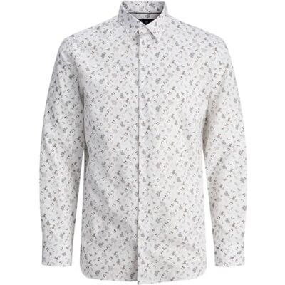 JACK & JONES Jprblayork Print Dobby L/S Shirt, Blanc, XXL Homme, Blanc, XXL JACK & JONES Jprblayork Print Dobby L/S Shirt, Blanc, XXL Homme, Blanc, XXL