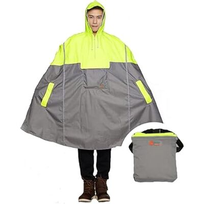 SudaTek Poncho de pluie léger à capuche avec bandes réfléchissantes SudaTek Poncho de pluie léger à capuche avec bandes réfléchissantes