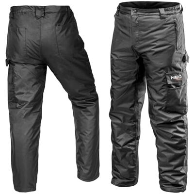 NEO TOOLS Pantalon de travail thermique pour homme ou ensemble avec veste de travail d'hiver taille S (48) à 3XL (58) robuste, chaud, imperméable, coupe-vent en tissu Oxford renforcé NEO TOOLS Pantalon de travail thermique pour homme ou ensemble avec veste de travail d'hiver taille S (48) à 3XL (58) robuste, chaud, imperméable, coupe-vent en tissu Oxford renforcé
