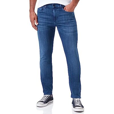 7 For All Mankind Jean pour homme Slimmy Tapered Fit, Bleu (bleu moyen 0bd), 28W / 32L 7 For All Mankind Jean pour homme Slimmy Tapered Fit, Bleu (bleu moyen 0bd), 28W / 32L