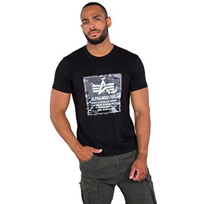 Alpha Camo Block T Tricot Homme, Noir, S Alpha Camo Block T Tricot Homme, Noir, S
