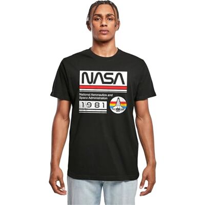 MERCHCODE T-shirt pour homme NASA 1981 Coupe droite 100% coton Taille 3XL, Noir, 3XL MERCHCODE T-shirt pour homme NASA 1981 Coupe droite 100% coton Taille 3XL, Noir, 3XL