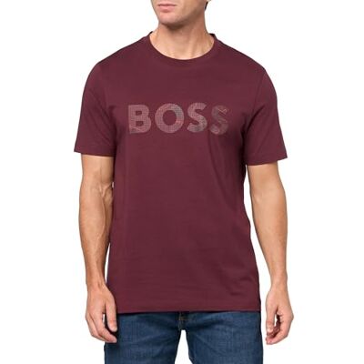 Boss T-shirt en coton avec logo Big Textured pour homme Grand logo texturé 1 pièce, Noir (cerise noire), XXL Boss T-shirt en coton avec logo Big Textured pour homme Grand logo texturé 1 pièce, Noir (cerise noire), XXL