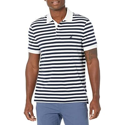 Nautica Polo À Rayures À Manches Courtes 100% Coton Coupe Classique Polo Homme Nautica Polo À Rayures À Manches Courtes 100% Coton Coupe Classique Polo Homme