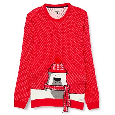 BLEND Pull en tricot pour homme, 181655/Mars Red, L BLEND Pull en tricot pour homme, 181655/Mars Red, L