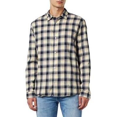 JACK & JONES Jorjoshua Chemise à carreaux pour homme, Jaune roseau, S JACK & JONES Jorjoshua Chemise à carreaux pour homme, Jaune roseau, S