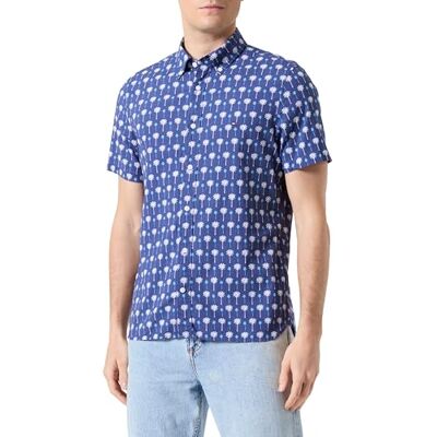 Tommy Hilfiger Mini Palm Print Sf Shirt S/S Mw0mw34582 Chemises décontractées Homme Tommy Hilfiger Mini Palm Print Sf Shirt S/S Mw0mw34582 Chemises décontractées Homme