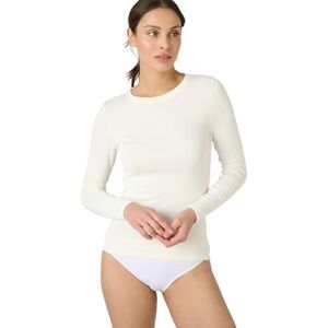 Damart T-Shirt Fine Côte Thermolactyl Sensitive, Col Rond, Blanc Cassé, 52 Damart T-Shirt Fine Côte Thermolactyl Sensitive, Col Rond, Blanc Cassé, 52