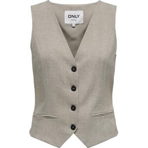 ONLY Onllinda S/L Mel Fitted Vest CC TLR Gilet pour femme, Fungi/détail : mélange, 40 ONLY Onllinda S/L Mel Fitted Vest CC TLR Gilet pour femme, Fungi/détail : mélange, 40