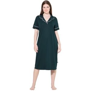 Ulla Popken gs1 data protected company 4069787000005 Chemise de nuit pour femme, passepoil décoratif, col à revers, manches mi-longues, vert nuit, 46, Vert nuit, 48 Ulla Popken gs1 data protected company 4069787000005 Chemise de nuit pour femme, passepoil décoratif, col à revers, manches mi-longues, vert nuit, 46, Vert nuit, 48