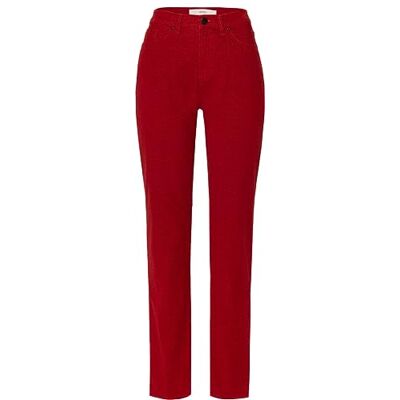 BRAX Carola Structure Velvet Pantalon pour femme, Salsa, 32W / 30L BRAX Carola Structure Velvet Pantalon pour femme, Salsa, 32W / 30L