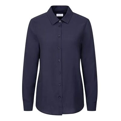 seidensticker Chemisier À Manches Longues Coupe Droite Blouse Femme, Bleu Foncé, 44 seidensticker Chemisier À Manches Longues Coupe Droite Blouse Femme, Bleu Foncé, 44