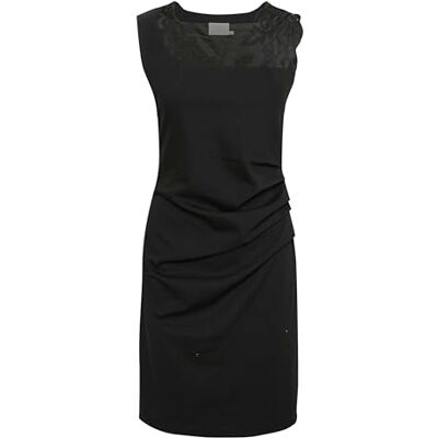 KAFFE Women's Cocktail Dress Round Neck Lace Detail Above Knee Length Sleeveless Dress Femme KAFFE Women's Cocktail Dress Round Neck Lace Detail Above Knee Length Sleeveless Dress Femme