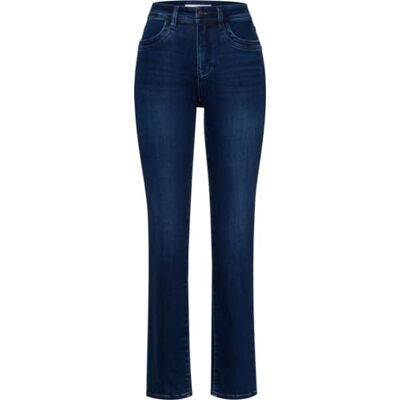 BRAX Carola Jean à cinq poches en denim thermique pour femme, Bleu foncé usé., 36W / 30L BRAX Carola Jean à cinq poches en denim thermique pour femme, Bleu foncé usé., 36W / 30L