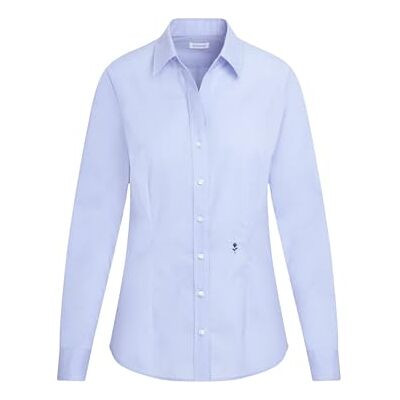 seidensticker Chemisier cintré sans repassage pour femme pour une silhouette féminine et un confort optimal Manches longues 100% coton, bleu clair, 44 seidensticker Chemisier cintré sans repassage pour femme pour une silhouette féminine et un confort optimal Manches longues 100% coton, bleu clair, 44