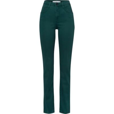 BRAX Pantalon Mary 5 poches en satin de coton de qualité pour femme, Malachite foncé, 29W / 32L BRAX Pantalon Mary 5 poches en satin de coton de qualité pour femme, Malachite foncé, 29W / 32L