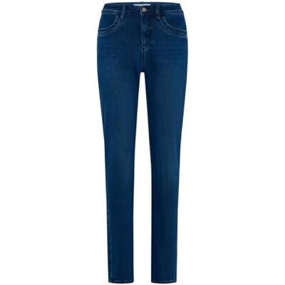 BRAX Jean Carola 5 poches pour femme en denim thermique, Couleur : bleu usé, 34W / 32L BRAX Jean Carola 5 poches pour femme en denim thermique, Couleur : bleu usé, 34W / 32L