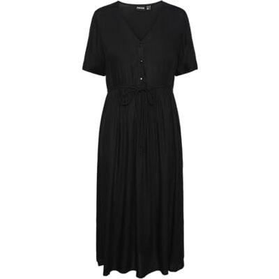 PIECES Pctala Ss String Tie Robe midi pour femme Noos Bc, Noir, S PIECES Pctala Ss String Tie Robe midi pour femme Noos Bc, Noir, S