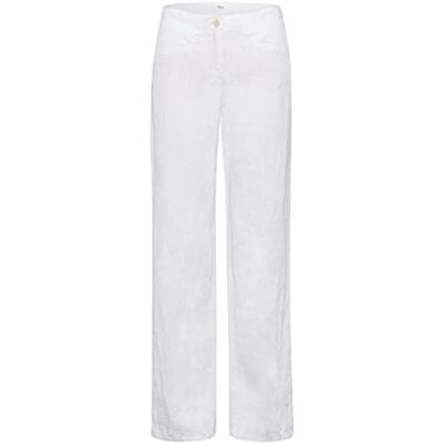 BRAX Pantalon Farina Pure Linen pour femme, 99, blanc, 32W / 30L BRAX Pantalon Farina Pure Linen pour femme, 99, blanc, 32W / 30L