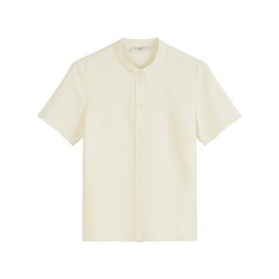 Marc O'Polo Marc OPolo Denim Chemisier à manches courtes avec col montant pour femme Coupe droite, 1173, L Marc O'Polo Marc OPolo Denim Chemisier à manches courtes avec col montant pour femme Coupe droite, 1173, L