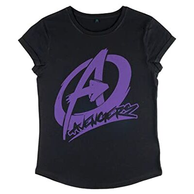 Marvel Avengers Classic – Avenger Graffiti T-shirt À Manches Roulées pour Femme T-shirt Femme Marvel Avengers Classic – Avenger Graffiti T-shirt À Manches Roulées pour Femme T-shirt Femme