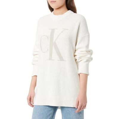 Calvin Jeans CK Intarsia J20J224799 Pull à col montant pour femme, blanc (ivoire), taille XXL, Blanc (ivoire), XXL Calvin Jeans CK Intarsia J20J224799 Pull à col montant pour femme, blanc (ivoire), taille XXL, Blanc (ivoire), XXL