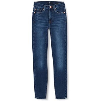 7 For All Mankind HW Skinny Slim Illusion Highline with Embellished Squiggle Jeans, Dark Blue, Regular aux Femmes, Dark Blue, 23W / 23L 7 For All Mankind HW Skinny Slim Illusion Highline with Embellished Squiggle Jeans, Dark Blue, Regular aux Femmes, Dark Blue, 23W / 23L