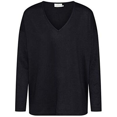 KAFFE Chemisier À Manches Longues et Col en V pour Femme Coupe Décontractée Tissu Jersey Épaules Larges blouse Femme KAFFE Chemisier À Manches Longues et Col en V pour Femme Coupe Décontractée Tissu Jersey Épaules Larges blouse Femme
