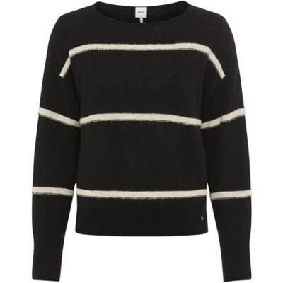 BRAX Pull Lisa léger à rayures à paillettes Alpaca pour femme, 02 Noir., 42 BRAX Pull Lisa léger à rayures à paillettes Alpaca pour femme, 02 Noir., 42