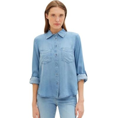 TOM TAILOR 1041221 Denim Look Blouse 40 TOM TAILOR 1041221 Denim Look Blouse 40