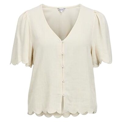 Object Objsanne 2/4 Lo V-neck Top Noos Objsanne Noos Haut à col en V 2/4 Femme (lot de 1) Object Objsanne 2/4 Lo V-neck Top Noos Objsanne Noos Haut à col en V 2/4 Femme (lot de 1)