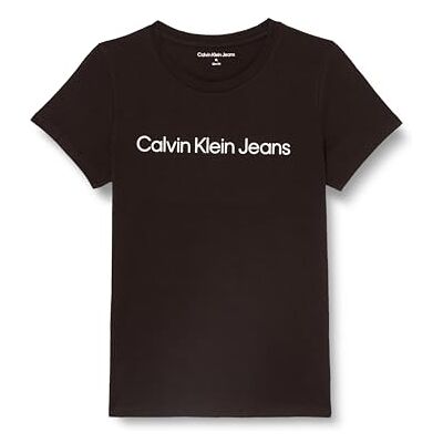 Calvin Jeans Lot de 2 t-shirts à manches courtes et col rond avec logo institutionnel pour femme, Noir (Ck Black/Ck Black), XS Calvin Jeans Lot de 2 t-shirts à manches courtes et col rond avec logo institutionnel pour femme, Noir (Ck Black/Ck Black), XS